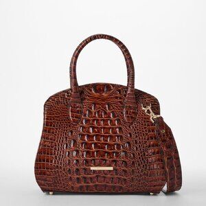 Brahmin ROSETTA Leather Satchel in Pecan Melbourne